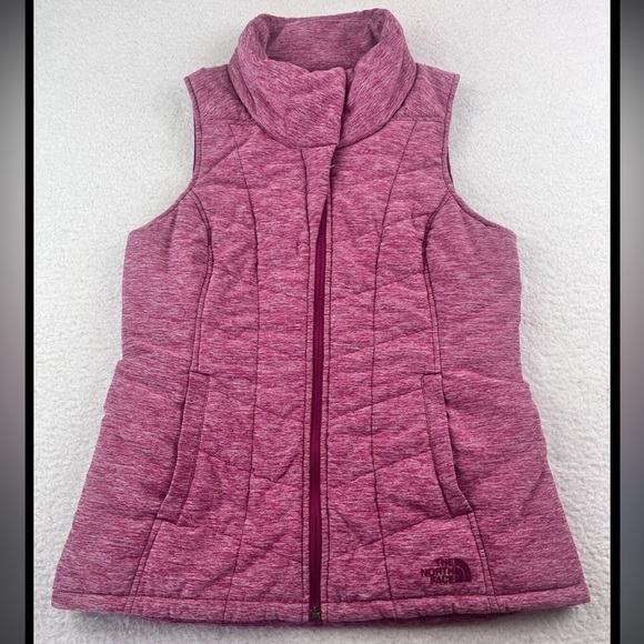 North Face Vest Womens Medium Pink Puffer Nuptuse Goose Down  Fill Insulated - Picture 3 of 14
